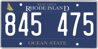RI license plate 845475