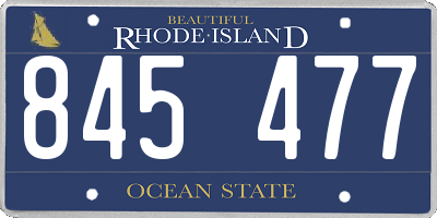 RI license plate 845477