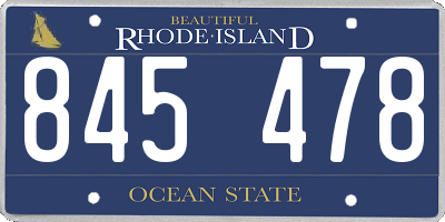 RI license plate 845478