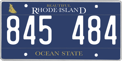 RI license plate 845484