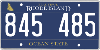 RI license plate 845485