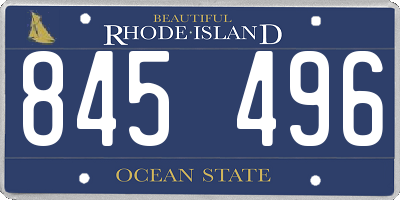 RI license plate 845496