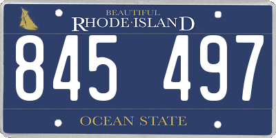 RI license plate 845497