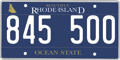 RI license plate 845500