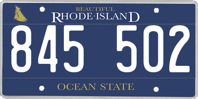 RI license plate 845502
