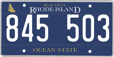 RI license plate 845503