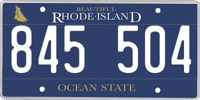 RI license plate 845504