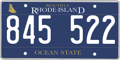 RI license plate 845522