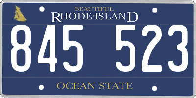 RI license plate 845523