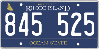 RI license plate 845525
