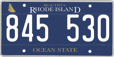 RI license plate 845530
