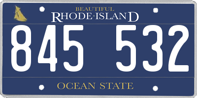 RI license plate 845532