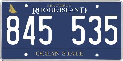 RI license plate 845535