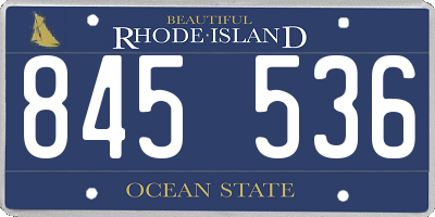 RI license plate 845536
