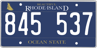 RI license plate 845537