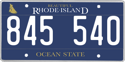 RI license plate 845540