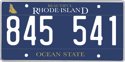 RI license plate 845541