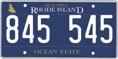 RI license plate 845545