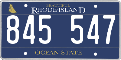 RI license plate 845547