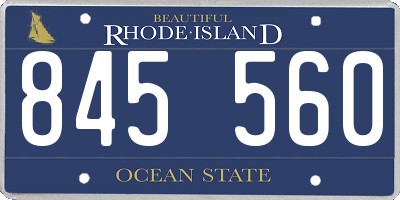 RI license plate 845560