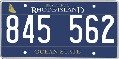 RI license plate 845562