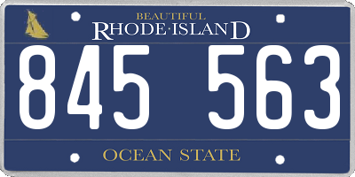 RI license plate 845563