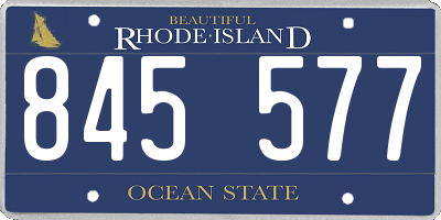 RI license plate 845577