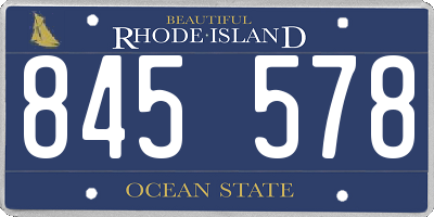 RI license plate 845578
