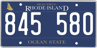 RI license plate 845580