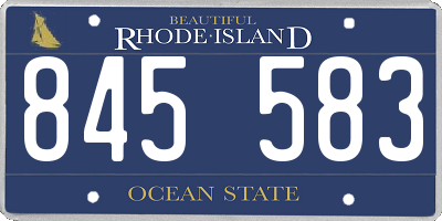 RI license plate 845583