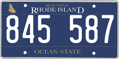 RI license plate 845587