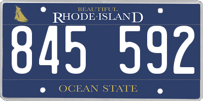 RI license plate 845592