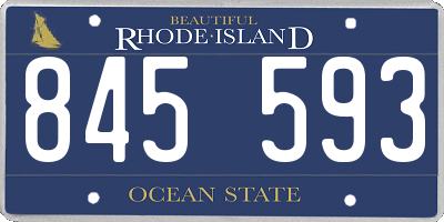 RI license plate 845593
