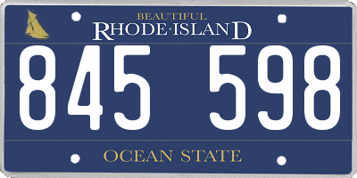RI license plate 845598