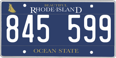 RI license plate 845599