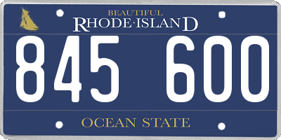 RI license plate 845600