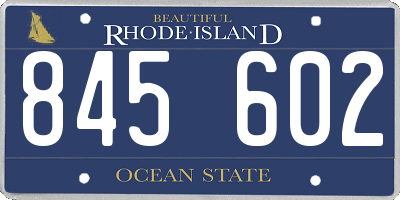 RI license plate 845602