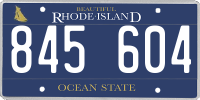 RI license plate 845604