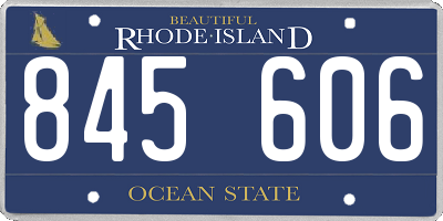 RI license plate 845606