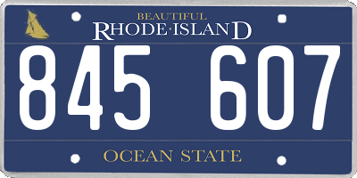RI license plate 845607