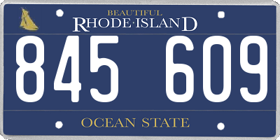 RI license plate 845609