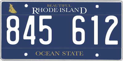 RI license plate 845612