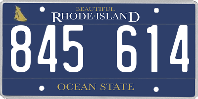 RI license plate 845614