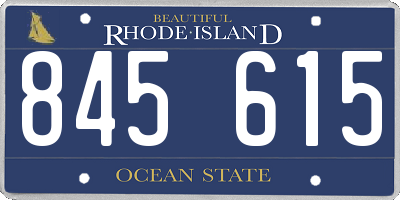 RI license plate 845615