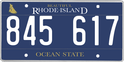 RI license plate 845617