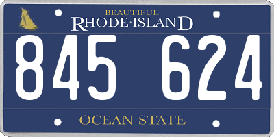 RI license plate 845624