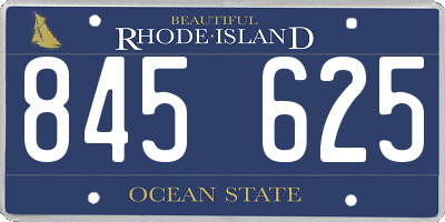 RI license plate 845625