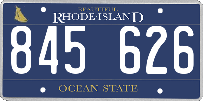 RI license plate 845626