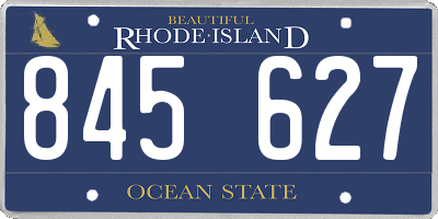 RI license plate 845627