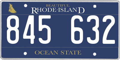 RI license plate 845632
